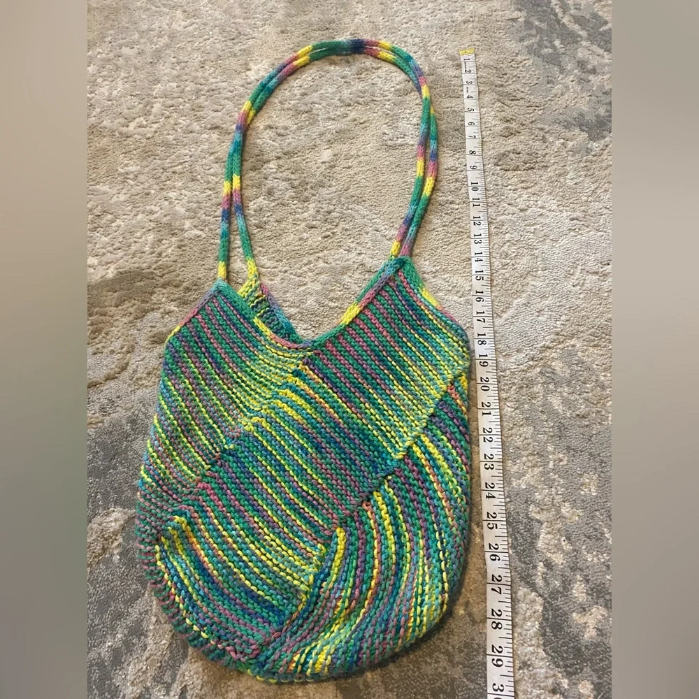 New Handmade Crochet Boho Hippie Multicolor Knit Purse